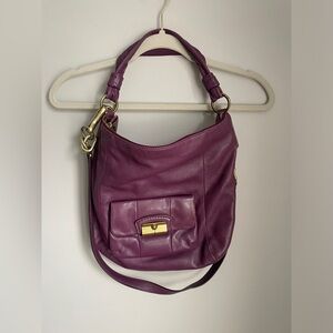 COACH Vintage Kristin Leather Hobo Shoulder Bag Purse in Purple Plum Crossbody